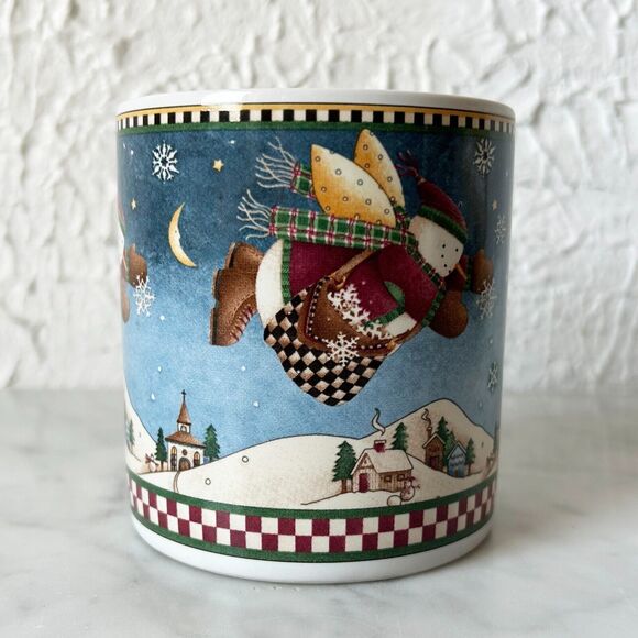 Debbie Mumm Snow Angel Village Mug Christmas Holiday Sakura Stoneware Cup - Picture 2 of 6